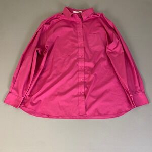 Foxcraft Button Down Shirt Top Plus Size 20W Pink Long Sleeve‎ Wrinkle Free